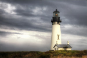 Lighthouse in an approaching storm.